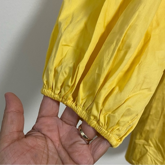 Eloquii Dress Women’s Size 16 Yellow Bubble hem Puff Sleeve Mini Dress NWT - Picture 4 of 15